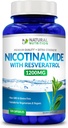 Genéricos Natural Vitamina Extra Strength Nicotinamida with Resveratrol 1200mg (Vitamina B-3) 120 Cápsulas Veggie Gluten Free & Non-GMO