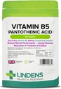 Lindens Vitamina B-5 B5 100 x 460mg Comprimidos (ácido pantoténico)