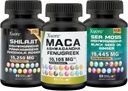 Pacote de Sea Moss, Shilajit,Maca, Black Seed Oil, Ashwagandha, Ginger, Shilajit, Rhodiola Rosea, Panax Ginseng, Maca Root, Fenugreek, Trifibranol100X,Todos em 1 Suplementos (1 Embalagem)