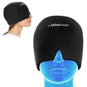 Capa de alívio de enxaqueca Cabeça de gelo Envoltório e chapéu □ Gel quente / frio pacote com rosto e máscara de olhos Compress para alívio da dor de cabeça - Preto