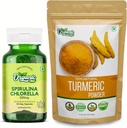 ZING ORGÂNICO espirulina chlorela- 30Cap & pó açafrão- 227g