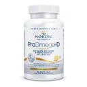 Naturals nórdicos ProOmega-D, sabor limão - 60 géis macios - 1280 mg Omega-3 + 1000 UI D3 - Óleo de peixe de alta potência - EPA & DHA - Cérebro, Olho, Coração, & Saúde Imune - Não-GMO - 30 Servings