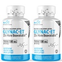 Fusões da natureza GlyNAC-ET NAC Suplemento N-Acetil Cysteine Ethyl Ester - 20x Mais Biodisponível - Glycine & N-acetilcysteine Ethyl Ester Anti Aging Supplement, Boost Glutationa Pack of 2-120 Count