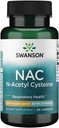 Swanson NAC N-Acetil Cysteine - Antioxidante Antienvelhecimento Suporte Fígado Respiratório - Suplemento Aminoácido 1000 mg 60 Cápsulas
