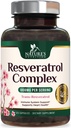 Resveratrol Suplemento 1800mg - Antioxidantes de força extra para Envelhecimento saudável e apoio imunológico - Saúde do coração e suporte energético celular - Não-GMO, Biodisponível Trans-Resveratrol - 120 Cápsulas Vegan