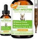 Tratamento de Infecção Natural do Levedo para Cães (60ML) Suporta alívio saudável do coceira do peito do cão Tratamento de infecção do ouvido do Levedo do cão (Alívio de inflamação do cão, alívio da alergia e alívio da comichão da pele)