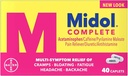 Midol completo alívio da dor menstrual Caplets com acetaminofeno para alívio do sintoma menstrual - 40 contagem (Pacote de 3)