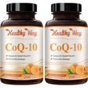 Coenzima Q10 400mg Suplemento CoQ10 - Uma vez por dia Coq 10 400mg Cápsulas em pó para Antioxidante do Coração Saudável e Suporte Energético - Não-GMO Absorção Rápida Ubiquinona Q10 Coenzima (200 Servões)
