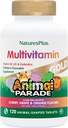 NaturezasPlus animal parada ouro Multivitamin de crianças - Cereja sortida, laranja & sabores de uva - 120 Animal-Shaped comprimidos mastigáveis, Pacote de 3 - Vegan, Gluten Free - 180 Total Servings