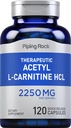 Piping Rock Acetil L-Carnitina HCL 2250mg .. 120 Cápsulas .