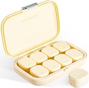 Organizador diário de comprimidos, 8 compartimentos Caixa portátil de pílulas, Moisture-Proof Pill Case, Dispensadores de pílulas, Container de pílulas de viagem, para segurar vitaminas pílulas óleo de fígado de bacalhau Tablets regulares (Cream White)