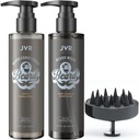 JVR Beard Wash and Beard Conditioner para homens, Barba Shampoo Cleanse e reduz o Frizz, suavizar e fortalecer, orgânico com coco, Aloe, fornece brilho para barbas secas e grossas, cuidado de barba (6.7 onças)