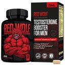 ONL Red Wolf Testosterone Booster para homens - Ultimate Suplemento masculino para alta resistência, energia e força - Suplemento Testosterona para homens - w / Tongkat Ali Enhancement masculino - 30 Ct