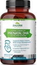 Zazzee Força Extra Pré-natal DHA 500 mg, 180 Entérico revestido Softgels, 1000 mg Omega 3’s, 1000 UI Vitamina D3, Arroto Livre, Sem gosto de peixe, Forma de triglicerídio superior, Óleo de peixe de profundidade purificado