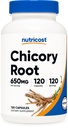 Nutricost Chicory Root 650mg Por Cápsula - 120 Cápsulas Baseadas em Plantas, Não-GMO, Glúten Grátis
