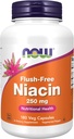 Niacin, FLUSH FREE 250 mg, 180 Caps by Now Foods (Pacote de 3)