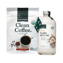 Natural Force Organic Clean Coffee + Creamy Vanilla MCT Oil Bundle – Flavored MCT Creamer & Mold & Mycotoxina Free Coffee – Non-GMO, Keto, Paleo, e Vegan - 12 Oz Bag e 16 Oz Garrafa de vidro