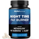 Hora da noite queimador de gordura para perda de peso suporte & ajuda para o sono □ Supressor de apetite, Bloqueador de carboidratos, Booster de metabolismo noturno para queimador de gordura do estômago & noite picado com melatonina