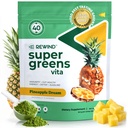 Melhor degustação de Super Verdes em pó com 40+ Superalimentos – Delicious Daily Green Powder com Vitamina B12, Zinco, Vitamina C, Magnésio e Cálcio – Green Juice Superfood Mix - Pineapple Flavor
