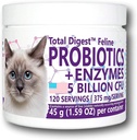 Total DigestTM Probióticos e Enzimas Felinas, Fórmula digestiva do Sistema All-Natural Suplemento Dietário para Gatos (120 Servings)