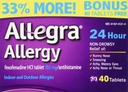 Allergy Allegra 40 Comprimidos (Bonus Pack - 33% Mais) Proteção 24 horas - Não Drowsy