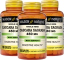 Mason Natural Cascara Sagrada 450 mg, Suplemento de ervas para suporte Digestivo Normal, 100 Caplets (Pacote de 3)