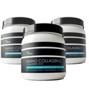 (3-Pack) Amino Colágeno C - Pó de Colágeno (180 Scoops) - Peptídeos de Colágeno Marinho + Ácido Hialurónico. Nada de açúcar. Sem Odor. Não OGM. EUA. para Cabelo, Pele, unhas, articulações, & Gut Saúde.