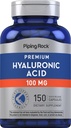 Piping Rock Hyaluronic Acid Supplement (Suplemento de Ácido Hialurónico de Pedra de Tubulação) 100 mg (150 Cápsulas) Como Hialuronato de Sódio (Não-GMO), Gluten Free