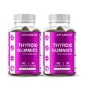 Vitamatic 2 Pacote Vegan Thyroid Suporte Gummies com Iodine & Kelp – 60 Contagem – Baseada em Planta – Suporta energia e metabolismo