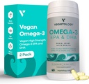 Vegan Omega 3 Suplemento – EPA, DHA Suplementos & Vitamina D3 – Algas Omega 3 Vegan Suplementos para Cérebro, Saúde dos Olhos & Coração – para Crianças e Adultos (120 Cápsulas)
