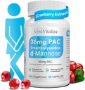 5 em 1 Suplemento de cranberry para as mulheres, 36mg PAC 100% Solúvel D-manose Dandelion Herb Mulberry Uva Ursi Leaf Natural Urinary Tract Health Support, Cranberry Pills ITUs Prevention 90 Caps