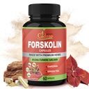 Forskolin Suplementos Cápsulas com Curcumina Cúrmica, Arjuna, Garcinia Cambogia, Chá Verde - 60 Cápsulas