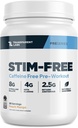 Laboratório Transparente Stim-Free Pré-treino - Cafeína e Stim Free Pré-treino Pó naturalmente adoçado para homens e mulheres com Beta Alanine Pó, Citrulina Malate, & elevATP - 30 Servings, Mango de pêssego