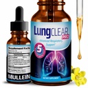Suplemento de suporte pulmonar gotas com extrato de folha de Mullein selvagem para pulmões e alívio de muco - 2 Fl oz