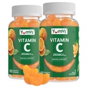 Pastilhas de vitamina C YumVs para adultos - 250 mg de goma de vitamina C sabor laranja - pastilhas de vitamina C mastigáveis para adultos - Suplemento de suporte imunológico - Kosher, Halal, Gluten Free (200 Count), 2 Pack