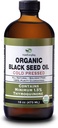 Óleo de Semente Negra Orgânica - USDA Certificado Frasco de Vidro Frio Pressionado Mais de 1,5% Thymoquinone 3X força Turkey Black Cumin Nigella Sativa non-GMO 100% Puro Óleo de Semente Negra (32 oz Vidro (2X16) Garrafa)