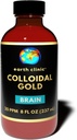 Earth Clinic ® Coloidal Gold 20 ppm, 8 oz (237 ml) - Suporte Cérebro Natural e Ajuda à Função Cognitiva