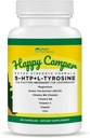 Seja feliz, 120 Cápsulas Vegetarianas, Serotonina e Dopamina Booster com Co-Fatores, 5-HTP, L-Tirosina, Magnésio, Extrato de Chá Verde, Cobre, Zinco, Vitamina C, Vitamina B9, Vitamina B6