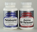 Anabol Naturals Meta GHR Pilha: Metaboplex 120 cápsulas, 600 mg e Amino GHReleasers120 cápsulas, 800 mg