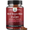 Red Yeast Rice with CoQ10 Supplement - Advanced Healthy Heart & Healthy Cholesterol Levels Fórmula para Homens e Mulheres - Cápsula de força extra com Red Yeast Rice 1200 mg Cápsulas com CoQ10-120 Contagem