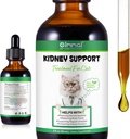 Suplemento de fígado para gatos, fígado e rim Suporte gotas com ervas chinesas Rehmannia Glutinosa e Cordyceps Sinensis para fortalecer o suporte de fígado e rins, Pet Suplemento de saúde para gatos - 2 x 60 ml