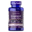 Puritan's Pride Grapeseed Extract 200mg, Suplemento dietético para Antioxidante e Apoio à Saúde do Coração, Fornecimento de 2 Mês, 120 Cápsulas de Libertação Rápida