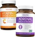 Pacote de Suporte Adrenal e Suporte Imune Vitamina-C - Pacote Imunidade Adrenal-C - Suporte Adrenal e Gestor de Cortisol (Non-GMO) e Suporte Imune Vitamina C (Non-GMO) Suplemento Imune System Booster