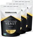 Terrasoul Superfoods Premium Nutritional Yeast Flakes, 3 Lbs (Pacote de 3), Fortificado, Saboroso Superfood para Vegan Cheese, Temperamento, e Proteína Baseada em Plantas Boost