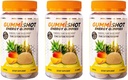 GummiShot Energy Gummies, 2475 mg de mastigação de cafeína com base em plantas por garrafa, impulsionadores de energia de longa duração, contagem tropical de 33 (Pacote de 3)