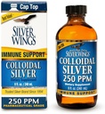 Caminho natural Asas de prata Líquido de prata coloidal - Suplemento de suporte imunológico melhorado - 250ppm (1250mcg) - 8 onças