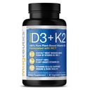 Vitamina D3 K2 com MCT, 5000 UI Vegan D3 & 100 mcg MK7 K2, apoiar ossos fortes e saúde imune - 60 cápsulas (60 dias de fornecimento)