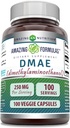 Fórmulas surpreendentes Suplemento DMAE 250 Mg Cápsulas Veggie Não-GMO □ Gluten-Free □ Made in USA (1 Pack, 100 Count)