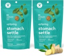 UpSpring Stomach resolver gotas para alívio de náuseas ocasionais, estômago irritado e doença de movimento com Ginger, Limão, Spearmint e B6, Gotas sabor de hortelã, 56ct (Pacote de 2)