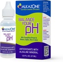 Alkazone Equilíbrio Seu pH, antioxidantes Alcalina Mineral Drops, Pacote único de 1,25 Oz, Portátil, Rende 10 galões de água alcalina, antioxidante, sem sabor, pH equilíbrio, hidratação